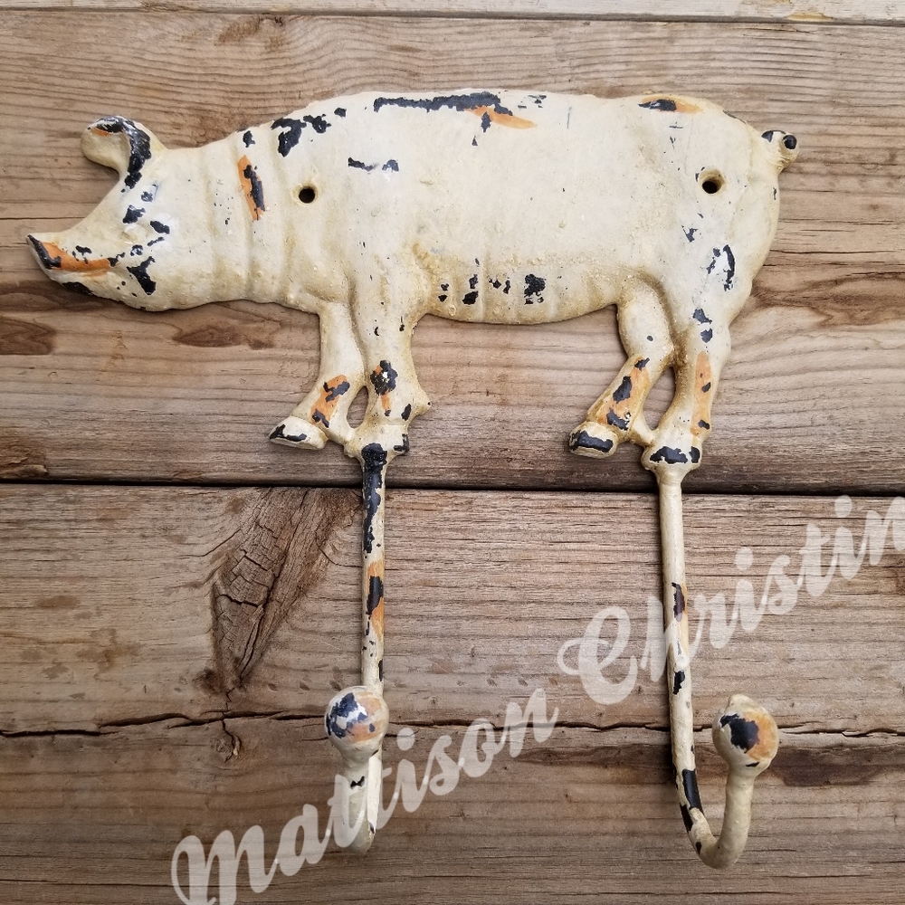 Cast Iron Country Rustic Pig Hook